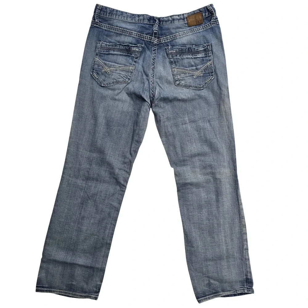 BKE Seth Mens Straight Leg Jeans Medium Wash Blue‎ Denim 36R Stretch
